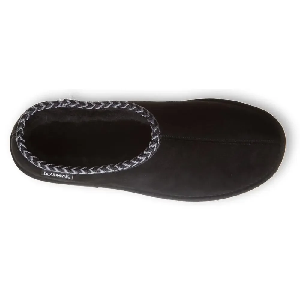 BEARPAW MEN'S BEAU SLIPPER, BLACK, 8.5 M